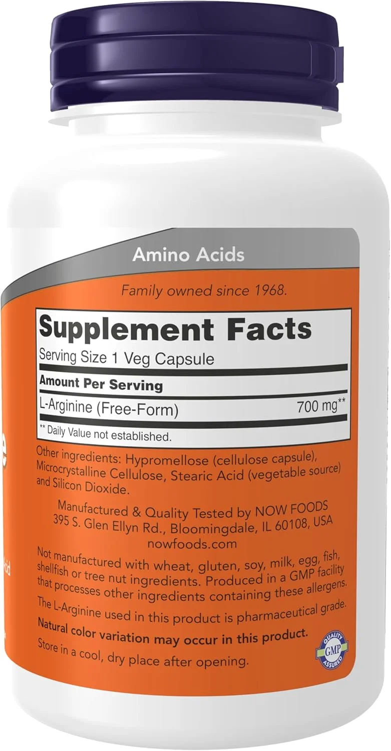 NOW Supplements, ال-آرژنین 700 میلی گرم، پیش ساز اکسید نیتریک*، آمینو اسید، 180 کپسول گیاهی NOW Supplements, ال-آرژنین 700 میلی گرم، پیش ساز اکسید نیتریک*، آمینو اسید، 180 کپسول گیاهی