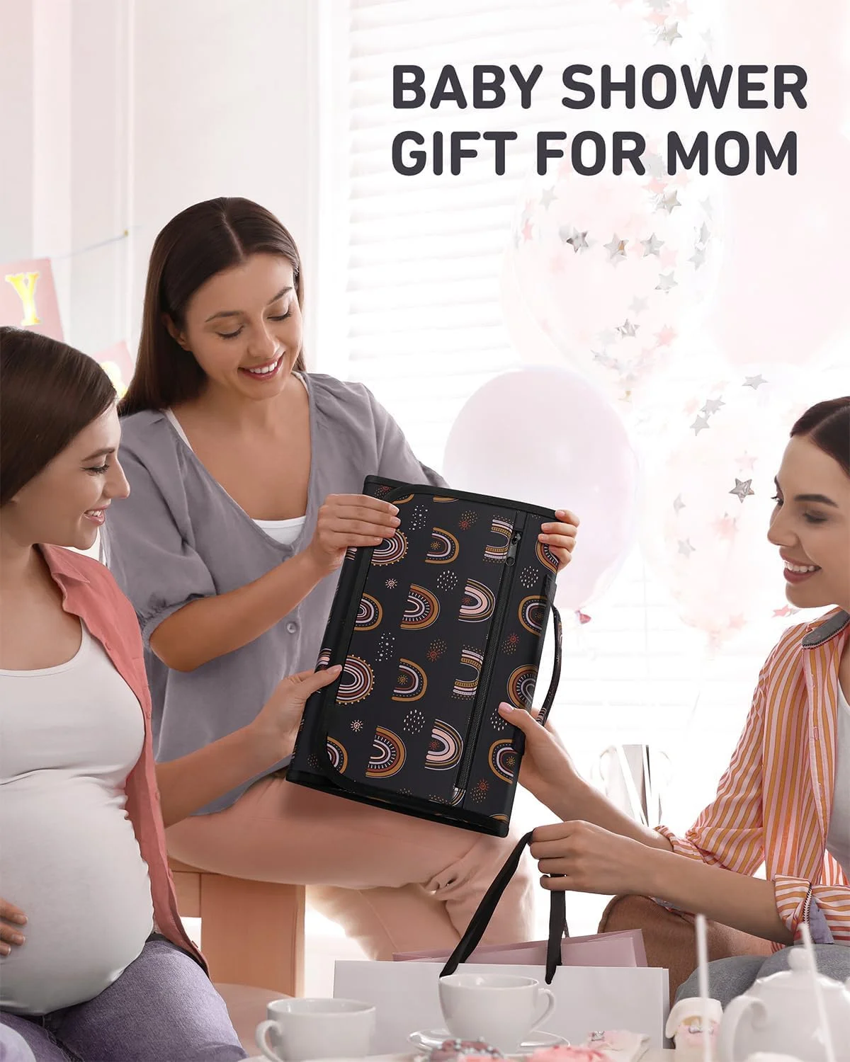 زیرانداز تعویض پوشک قابل حمل ZONEY، زیرانداز تعویض کودک مسافرتی با جیب دستمال مرطوب برای نوزاد دختر و پسر، تشک تعویض ضد آب قابل حمل، رنگین کمان خورشید زیرانداز تعویض پوشک قابل حمل ZONEY، زیرانداز تعویض کودک مسافرتی با جیب دستمال مرطوب برای نوزاد دختر و پسر، تشک تعویض ضد آب قابل حمل، رنگین کمان خورشید