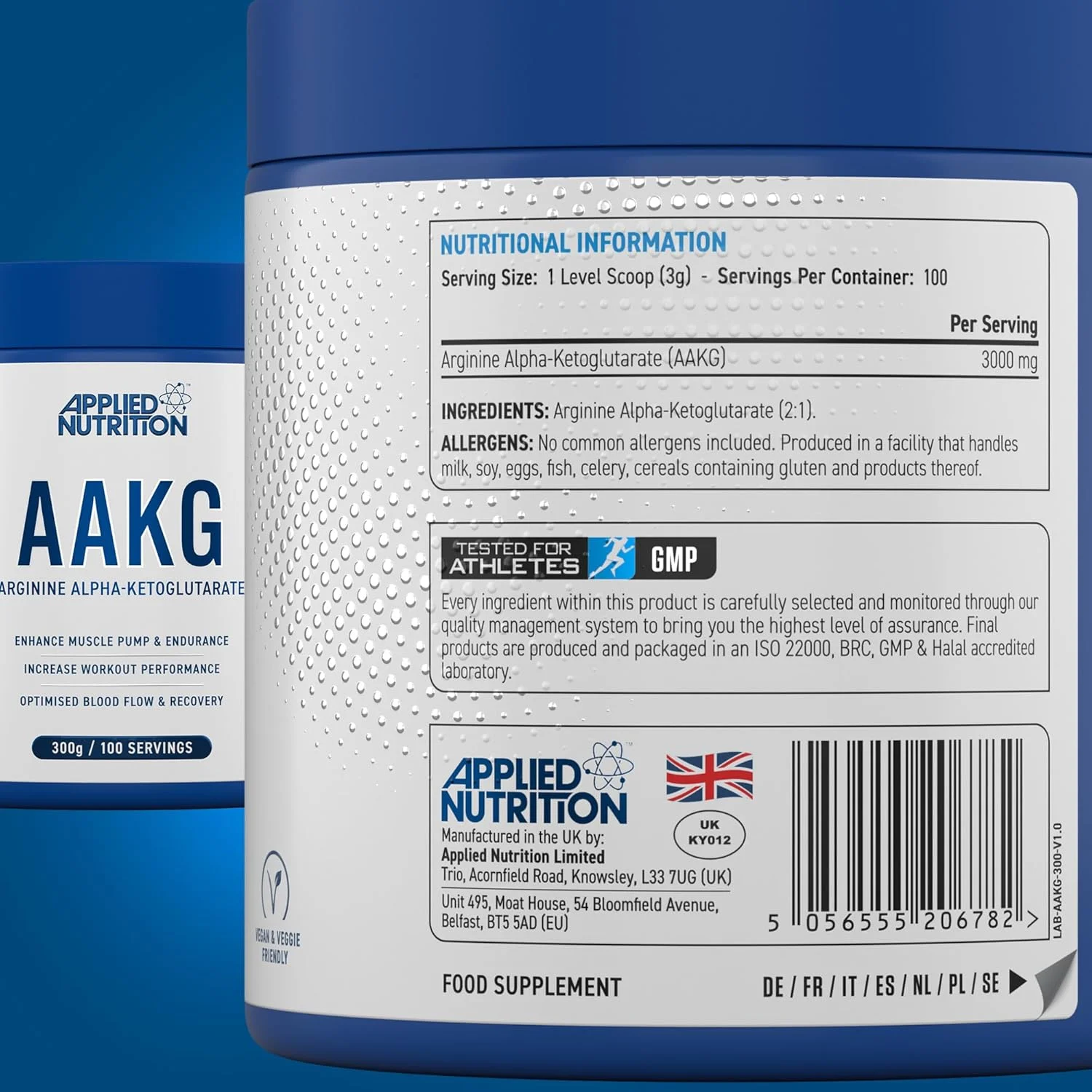 Applied Nutrition AAKG - ال آرژنین آلفا کتوگلوتارات 3000 میلی گرم در هر وعده، اکسید نیتریک، افزایش انرژی قبل از تمرین، مکمل پمپ عضله (300 گرم - 100 وعده) Applied Nutrition AAKG - ال آرژنین آلفا کتوگلوتارات 3000 میلی گرم در هر وعده، اکسید نیتریک، افزایش انرژی قبل از تمرین، مکمل پمپ عضله (300 گرم - 100 وعده)