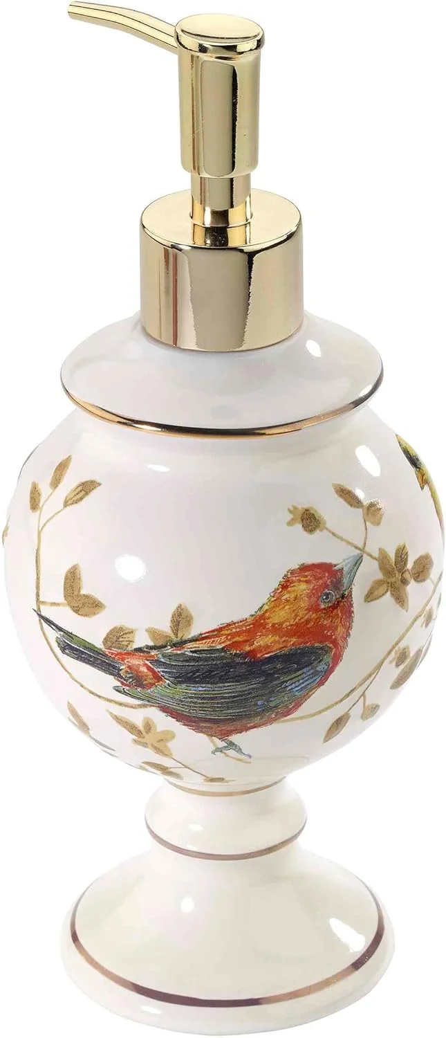 آونتی لیننز - جا مایع دستشویی و پمپ لوسیون، لوازم جانبی حمام با الهام از طبیعت، عاجی (مجموعه پرندگان طلایی) آونتی لیننز - جا مایع دستشویی و پمپ لوسیون، لوازم جانبی حمام با الهام از طبیعت، عاجی (مجموعه پرندگان طلایی)
