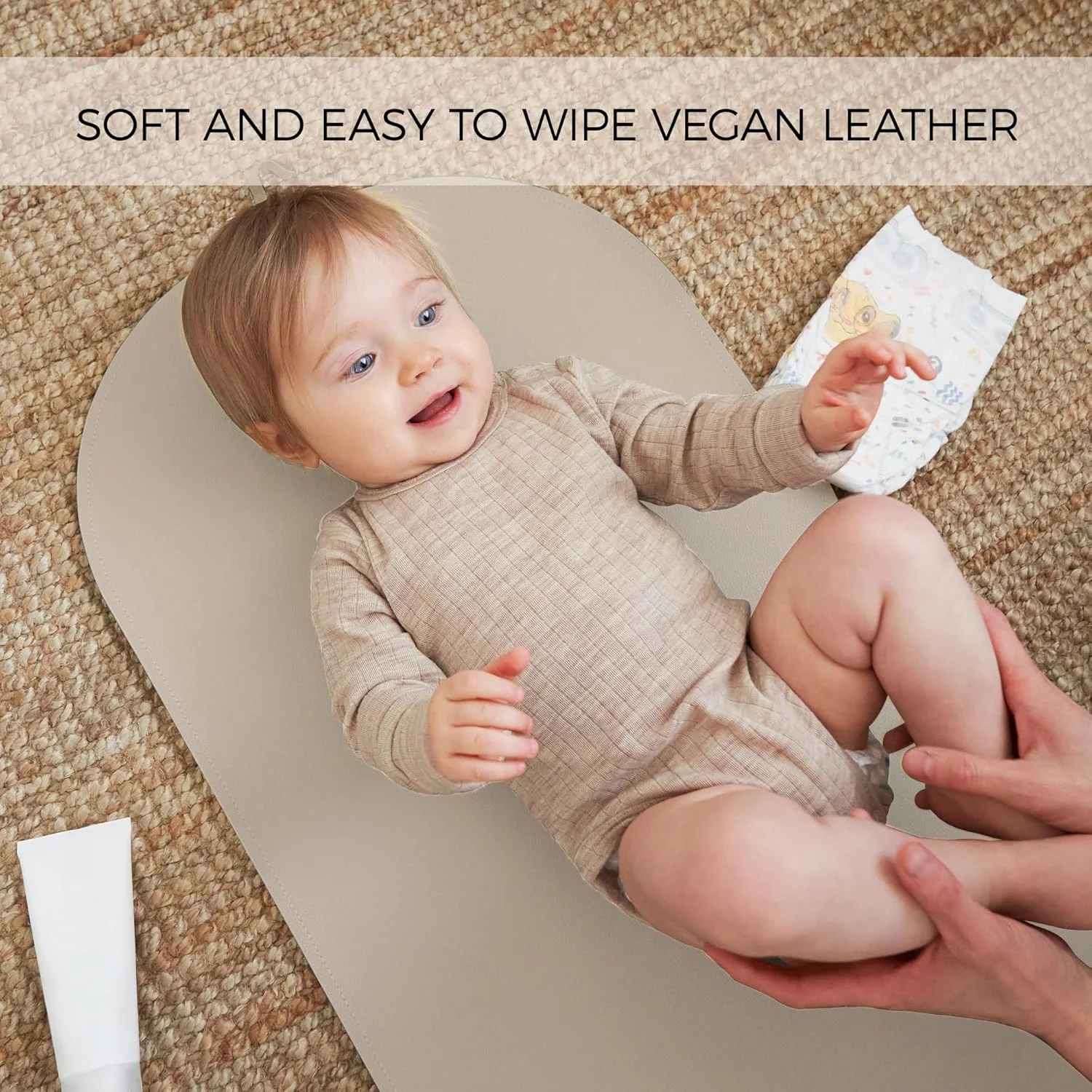 پد تعویض پوشک قابل حمل زیبا ZICOTO - پد تعویض پوشک قابل پاک شدن و تمیز کردن آسان - پد چرمی وگان ضد آب عالی برای مسافرت