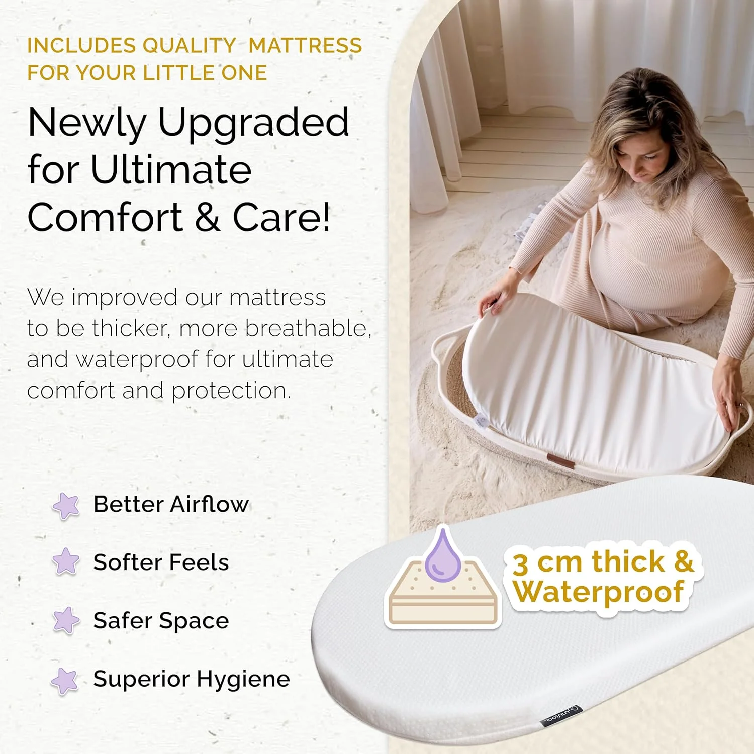 سبد تعویض نوزاد Yunioo، پد تعویض قابل حمل، سبد موسی برای نوزادان، روکش میز تعویض برای اتاق نوزاد، روکش پد ضد آب مسافرتی