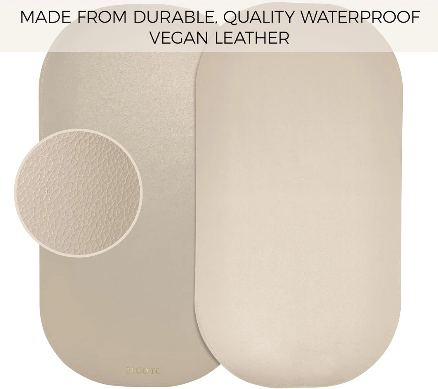 پد تعویض پوشک قابل حمل زیبا ZICOTO - پد تعویض پوشک قابل پاک شدن و تمیز کردن آسان - پد چرمی وگان ضد آب عالی برای مسافرت