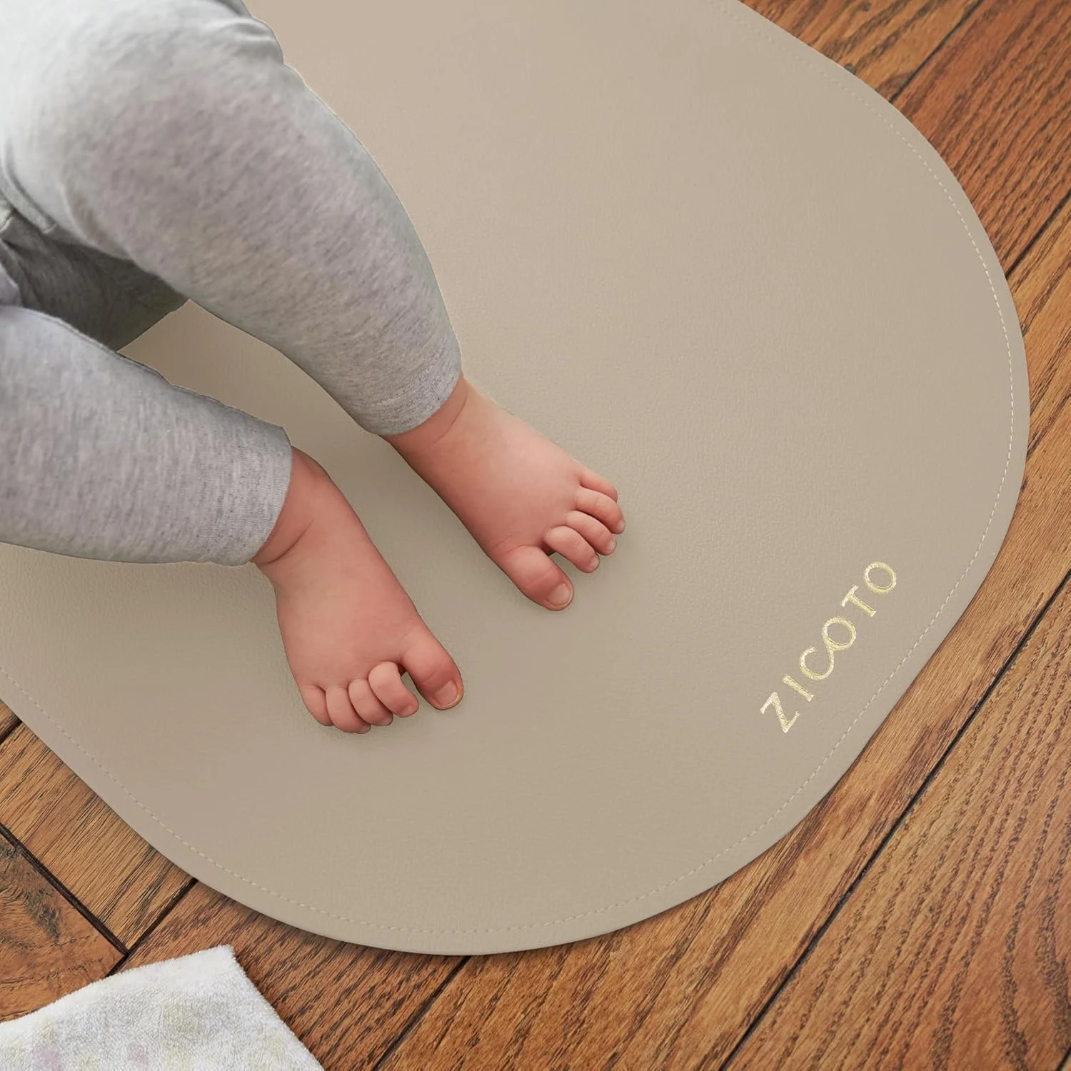 پد تعویض پوشک قابل حمل زیبا ZICOTO - پد تعویض پوشک قابل پاک شدن و تمیز کردن آسان - پد چرمی وگان ضد آب عالی برای مسافرت