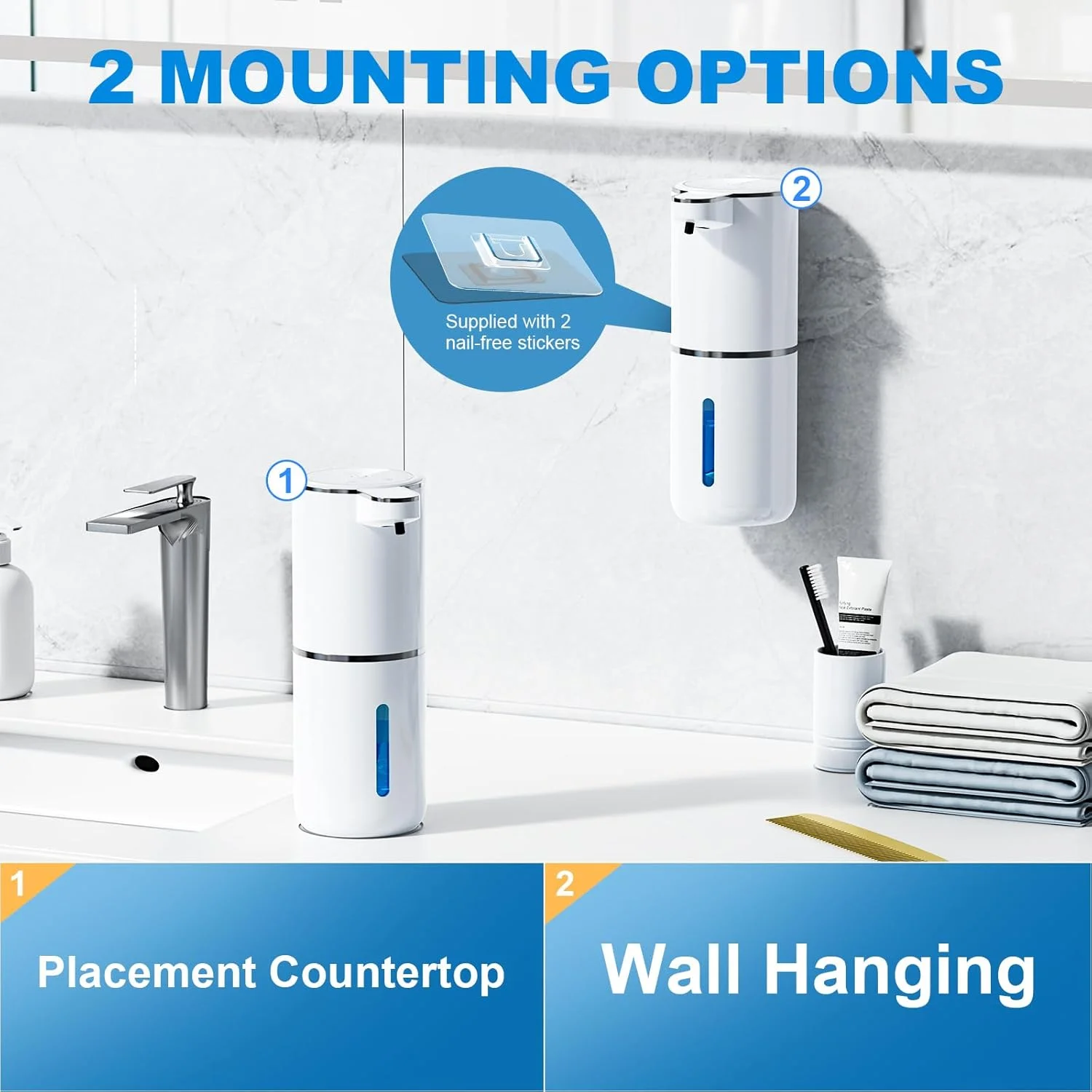 مایع دستشویی ریز اتوماتیک Amyzavls، ۳۸۰ میلی لیتر، نصب دیواری برقی، مایع دستشویی ریز اتوماتیک بدون تماس، قابل شارژ USB با سنسور حرکتی مادون قرمز برای حمام، آشپزخانه، دفتر مایع دستشویی ریز اتوماتیک Amyzavls، ۳۸۰ میلی لیتر، نصب دیواری برقی، مایع دستشویی ریز اتوماتیک بدون تماس، قابل شارژ USB با سنسور حرکتی مادون قرمز برای حمام، آشپزخانه، دفتر