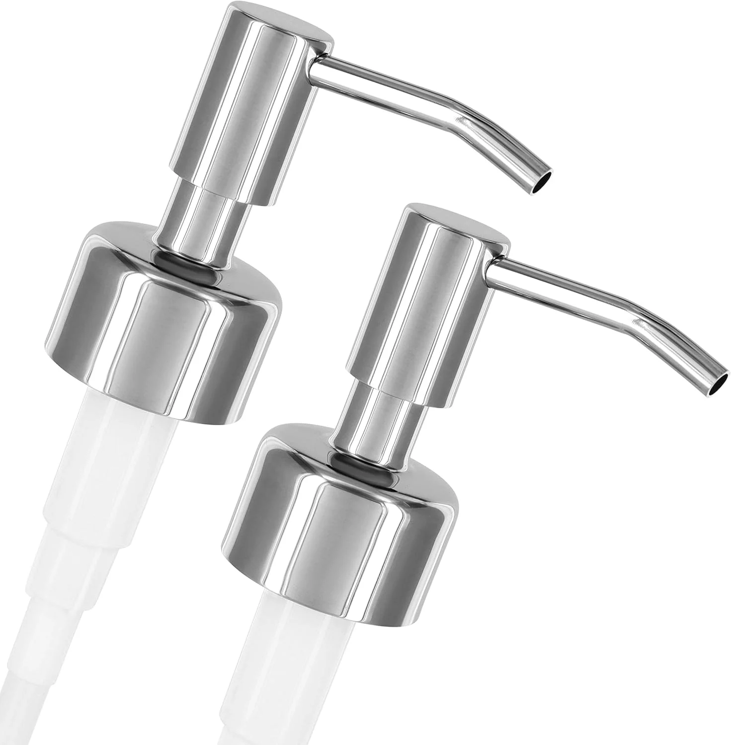سَری پمپ مایع دستشویی آلتگلس مدل 'Budapest' - 2 عددی - جایگزین برای سایز استاندارد - رزوه 26-28 میلی متر از جنس استیل ضد زنگ (کروم نقره ای)