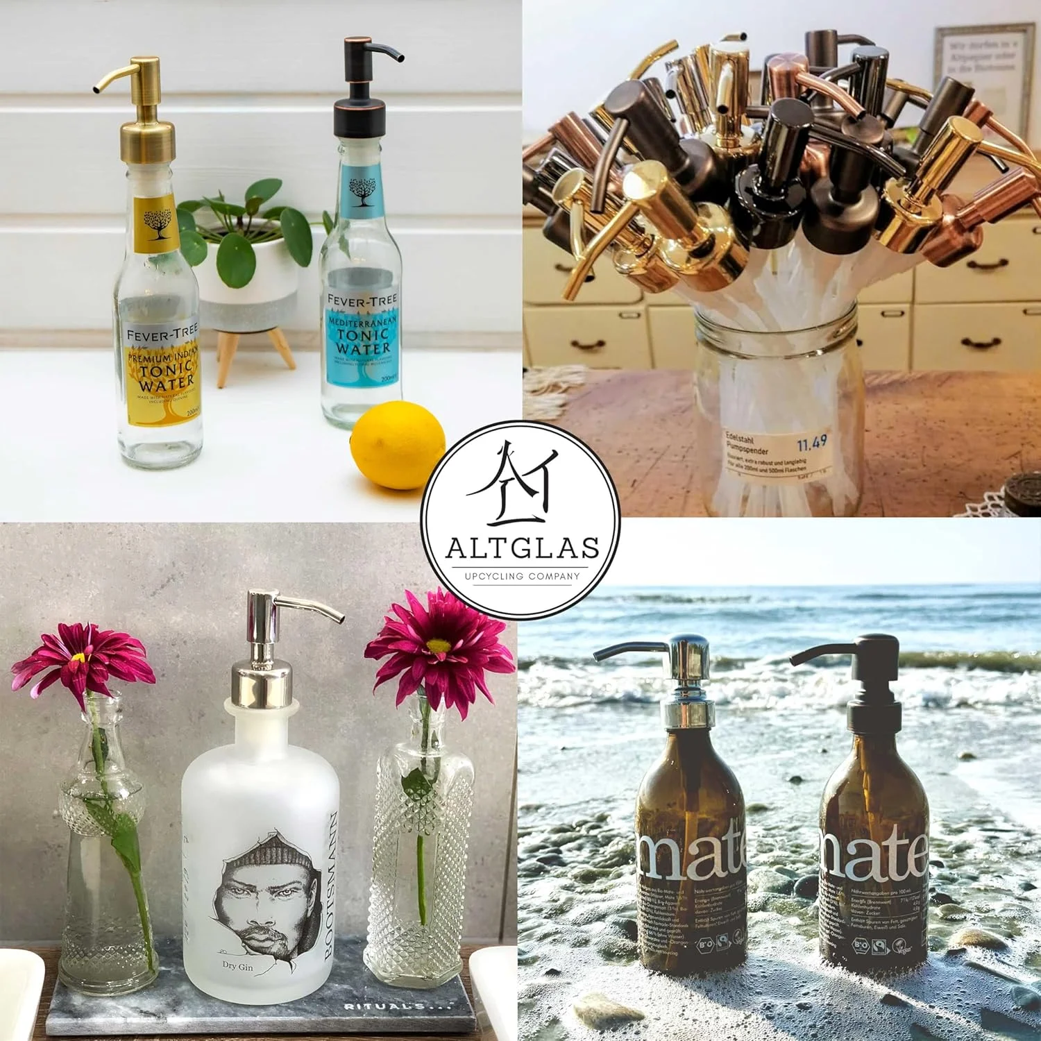 سَری پمپ مایع دستشویی آلتگلس مدل 'Budapest' - 2 عددی - جایگزین برای سایز استاندارد - رزوه 26-28 میلی متر از جنس استیل ضد زنگ (کروم نقره ای)