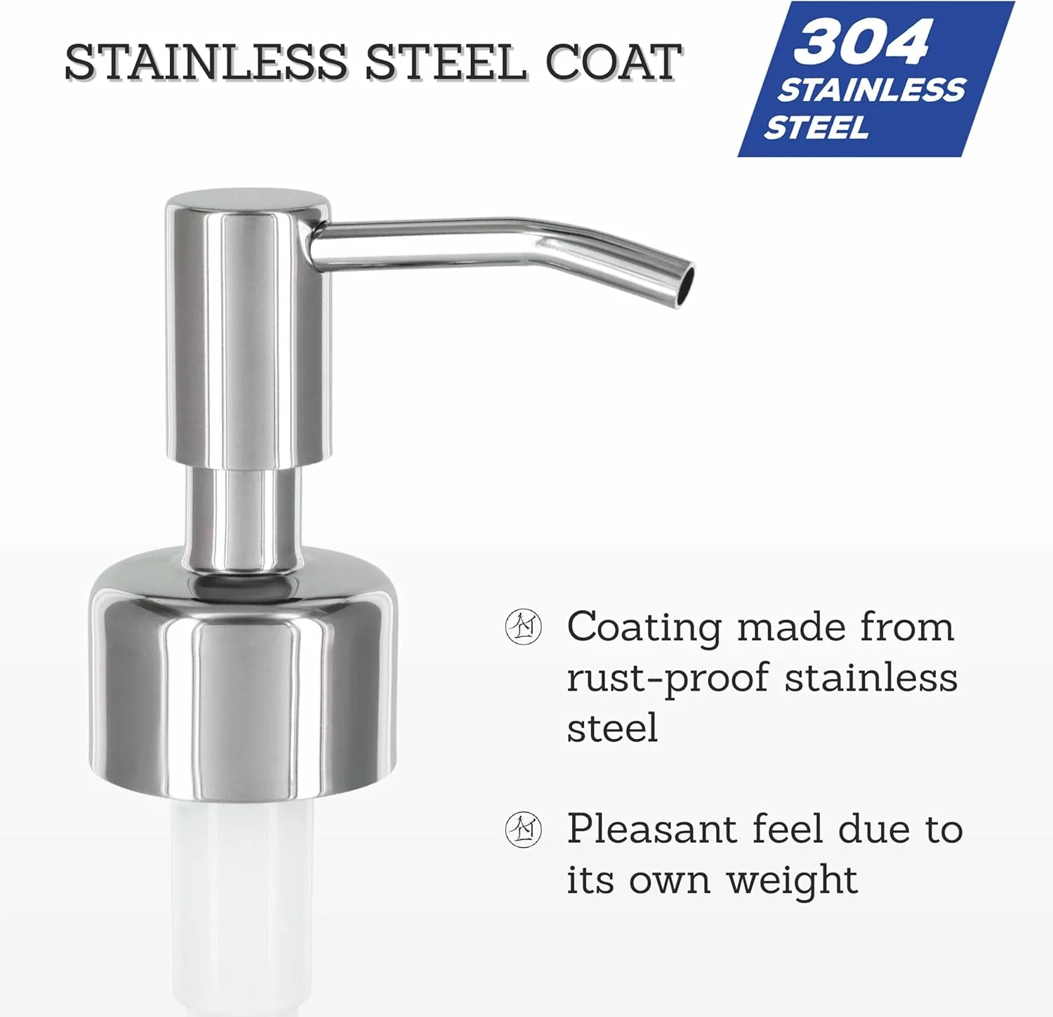 سَری پمپ مایع دستشویی آلتگلس مدل 'Budapest' - 2 عددی - جایگزین برای سایز استاندارد - رزوه 26-28 میلی متر از جنس استیل ضد زنگ (کروم نقره ای)