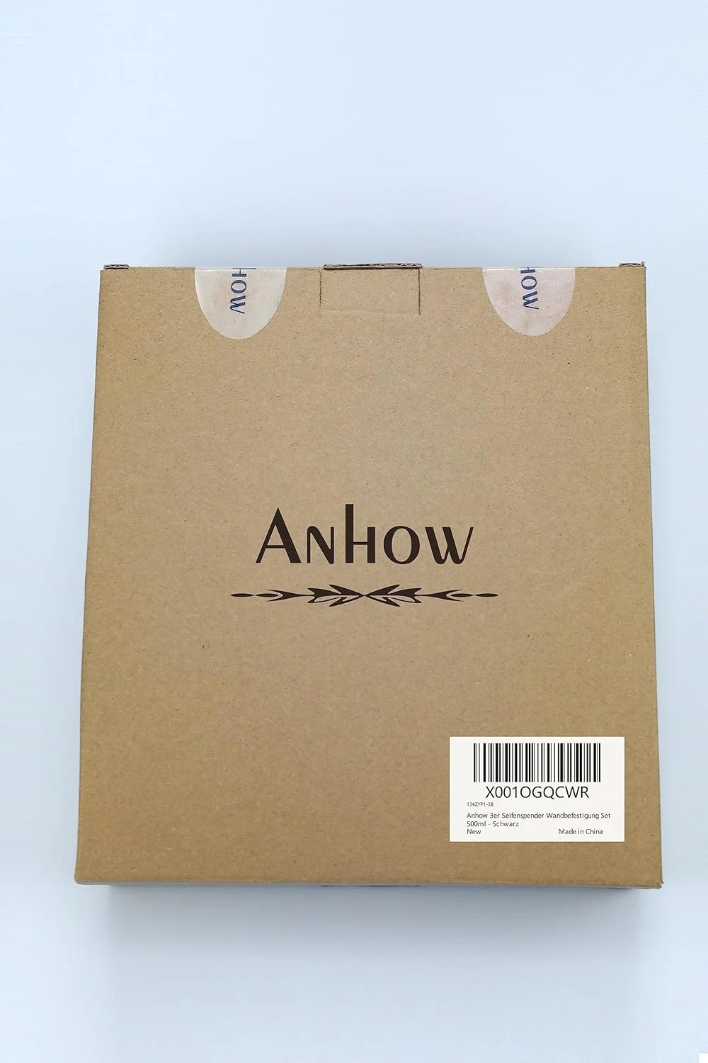 ست جا مایع دیواری آنهو، جا مایع دیواری 500 میلی لیتری بدون نیاز به سوراخ کاری، جا مایع ظرفشویی برای آشپزخانه و حمام - مشکی (بسته 3 عددی)