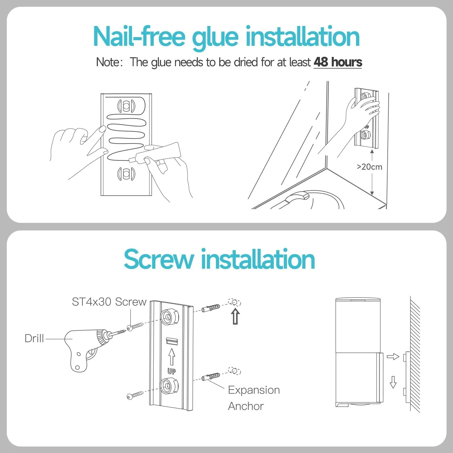 مایع ریز اتوماتیک دیواری AIKE مناسب آشپزخانه و حمام، ضد آب IPX7 با روکش استیل مات مشکی، حجم 400 میلی لیتر، مناسب برای مایع دستشویی مایع ریز اتوماتیک دیواری AIKE مناسب آشپزخانه و حمام، ضد آب IPX7 با روکش استیل مات مشکی، حجم 400 میلی لیتر، مناسب برای مایع دستشویی