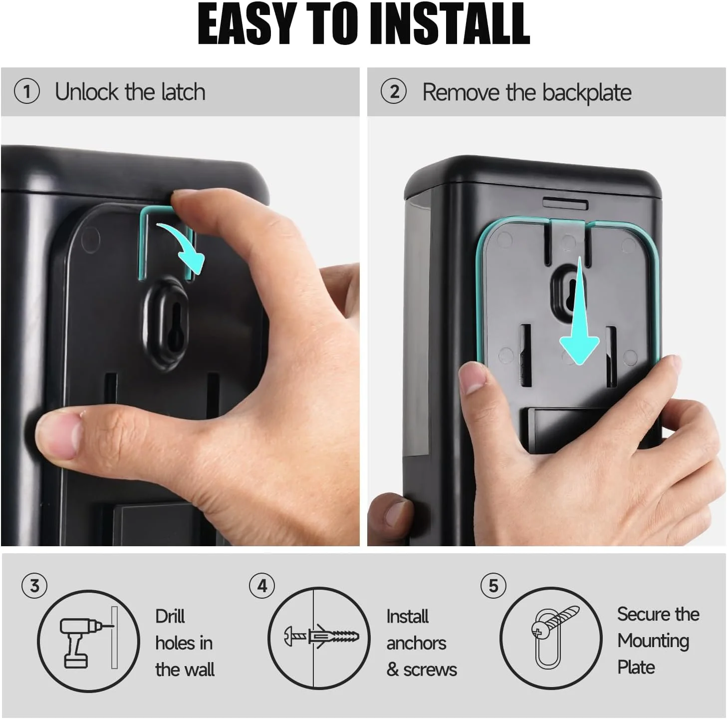 مایع دستشویی تجاری AIKE با ظرفیت 1200 میلی لیتر، ظرفیت بزرگ، نصب دیواری، پمپ دستی با قفل و نمایشگر شفاف، ایده آل برای دفاتر، سطوح صنعتی و حمام ها