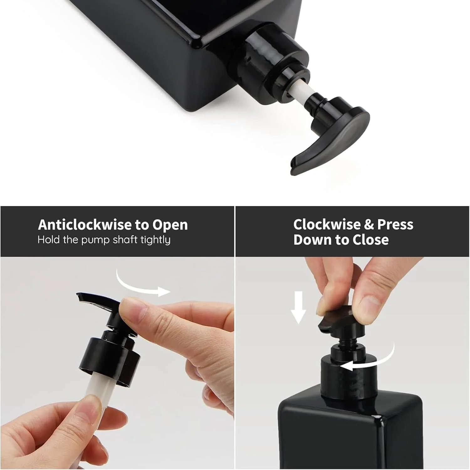 ABOCIDEGE-3 عدد بطری دوش 500 میلی لیتری با برچسب، بطری پمپ مربعی پلاستیکی خالی، ظروف مایع شستشوی بدن برای شامپو و نرم کننده حمام، قابل پر کردن مجدد، مشکی ABOCIDEGE-3 عدد بطری دوش 500 میلی لیتری با برچسب، بطری پمپ مربعی پلاستیکی خالی، ظروف مایع شستشوی بدن برای شامپو و نرم کننده حمام، قابل پر کردن مجدد، مشکی