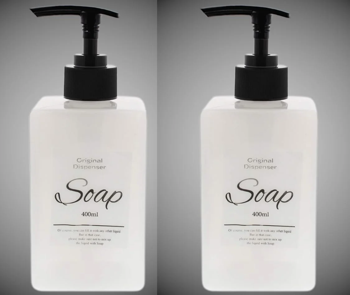 پک 2 عددی جا مایع ظرفشویی قابل شارژ - بطری های پمپ دار شفاف 400 میلی لیتری برای مایع دستشویی، شامپو، لوسیون و موارد دیگر پک 2 عددی جا مایع ظرفشویی قابل شارژ - بطری های پمپ دار شفاف 400 میلی لیتری برای مایع دستشویی، شامپو، لوسیون و موارد دیگر