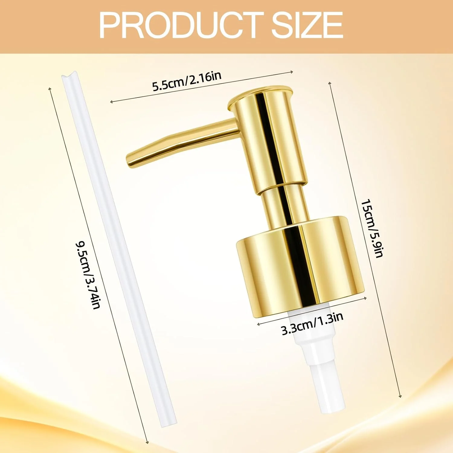 پمپ جایگزین طلایی رنگ برای جا مایع صابون - پمپ صابون برای لوسیون و بطری های شیشه ای معمولی - پمپ بالایی جایگزین برای جا مایع صابون (قطر استاندارد سایز دهانه 28/400)