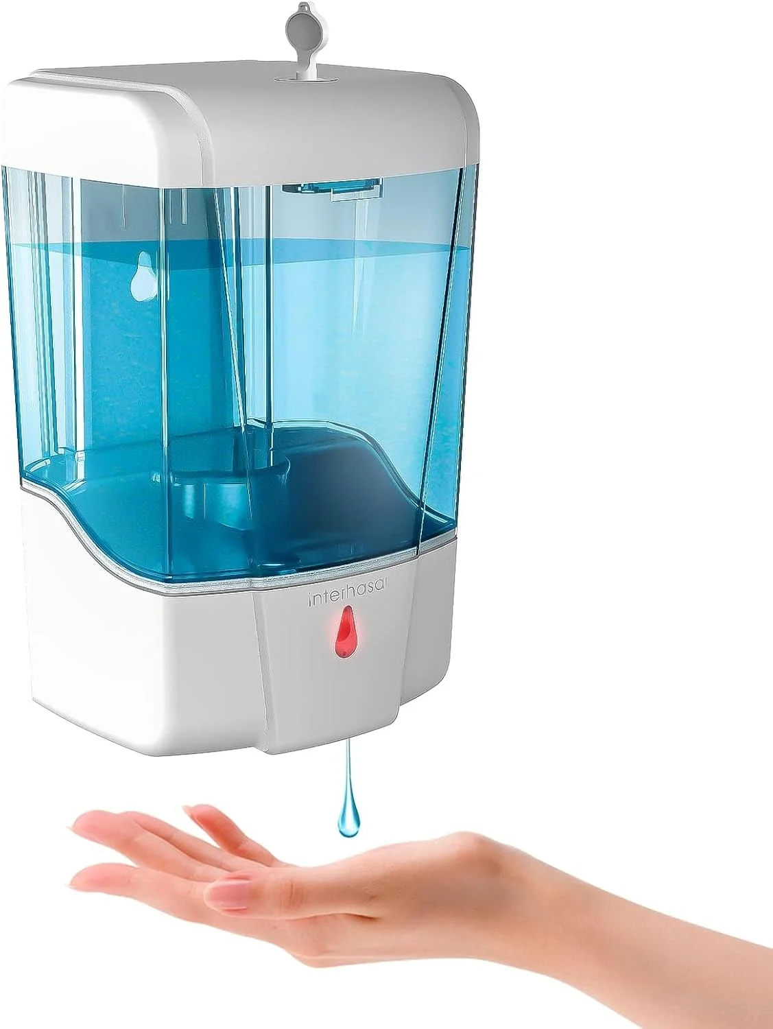 ¡nterhasa! دستگاه پخش کننده صابون اتوماتیک بدون لمس 600 میلی لیتری برای حمام و آشپزخانه، پمپ صابون حسگر مادون قرمز، سفید ¡nterhasa! دستگاه پخش کننده صابون اتوماتیک بدون لمس 600 میلی لیتری برای حمام و آشپزخانه، پمپ صابون حسگر مادون قرمز، سفید