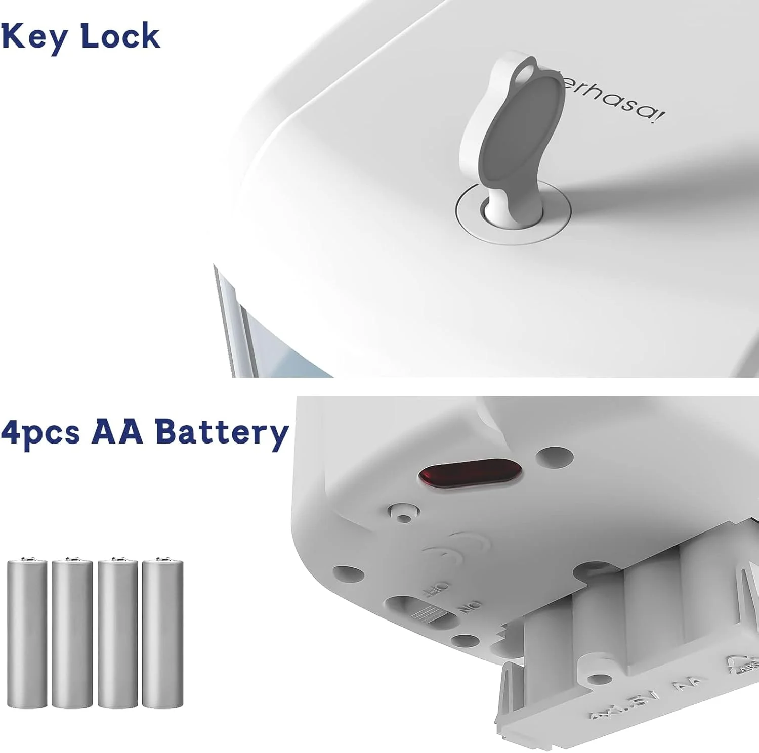 ¡nterhasa! دستگاه پخش کننده صابون اتوماتیک بدون لمس 600 میلی لیتری برای حمام و آشپزخانه، پمپ صابون حسگر مادون قرمز، سفید