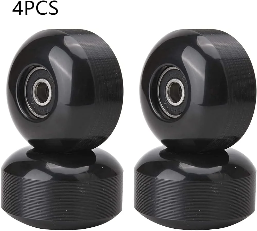 لوازم جانبی اسکیت برد، چرخ های اسکیت برد PU با بلبرینگ Abec 9، سایز 52x32mm، درجه سختی 95a، مناسب اسکیت خیابانی، لانگ برد، مشکی، 4 عدد