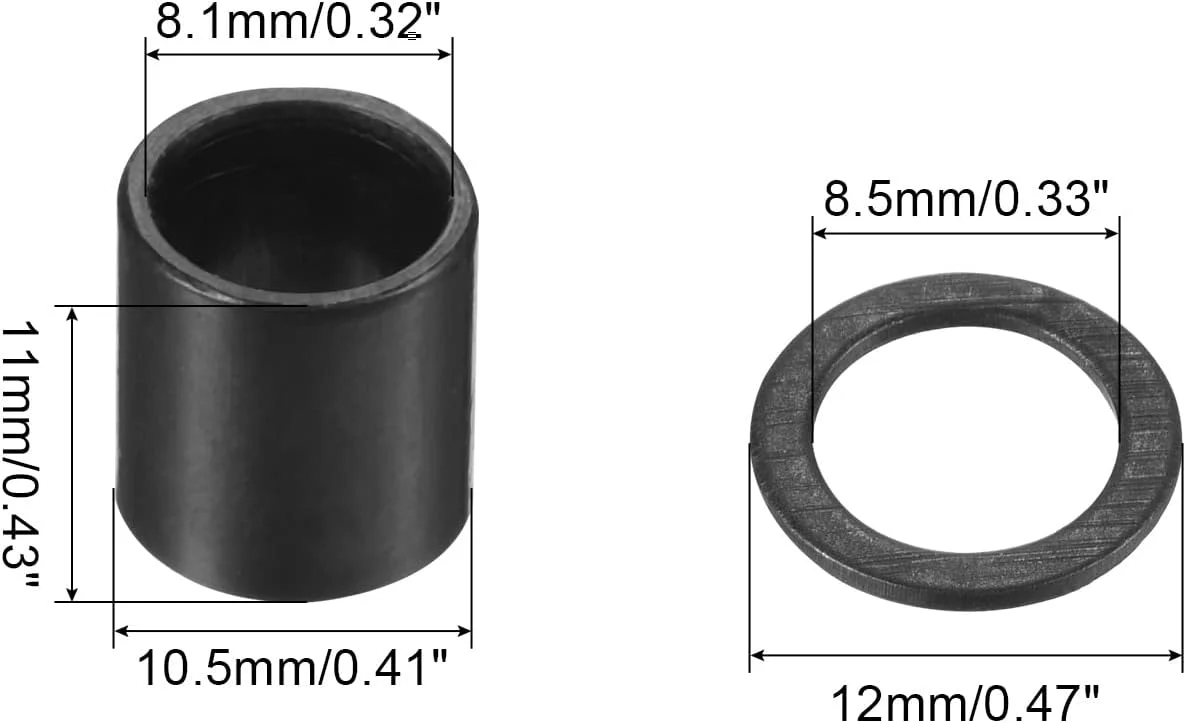 مجموعه 16 عدد اسپیسر بلبرینگ اسکیت برد PATIKIL و 40 عدد واشر، واشرهای سرعت صفحه بلند لوازم جانبی جایگزین محور اسکوتر برای بلبرینگ ها، تراک ها و چرخ های اسکیت برد لانگ برد، مشکی