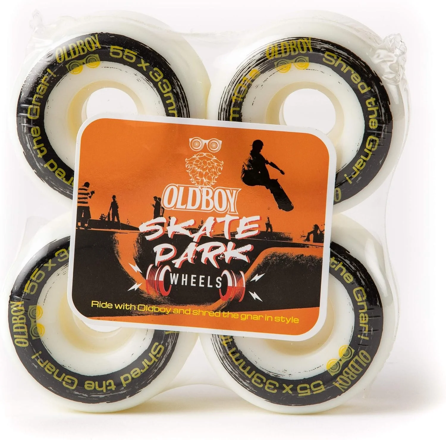 چرخ اسکیت برد Oldboy، مجموعه 4 عددی چرخ برای اسکیت برد، لانگ برد، اسکیت های اینلاین، اسکیت های غلتکی، برای ترفندهای اسکیت برد و گشت و گذار | لوازم جانبی اسکیت برد، 55 x 33 میلی متر، سفید