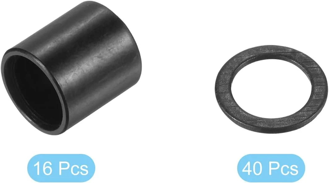 مجموعه 16 عدد اسپیسر بلبرینگ اسکیت برد PATIKIL و 40 عدد واشر، واشرهای سرعت صفحه بلند لوازم جانبی جایگزین محور اسکوتر برای بلبرینگ ها، تراک ها و چرخ های اسکیت برد لانگ برد، مشکی