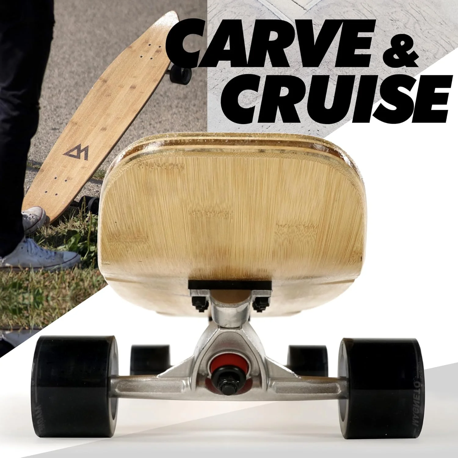 اسکیت برد لانگ بورد مگنتو مدل Kicktail Cruiser با طول 40+ اینچ و اسکیت برد لانگ بورد Pintail برای بزرگسالان، اسکیت برد لانگ بورد برای نوجوانان و کودکان - مناسب برای کروزینگ، کاروینگ و دنسینگ