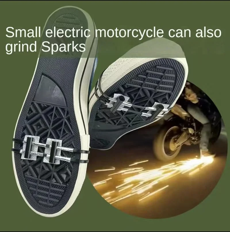 پد ابزار جرقه اصطکاکی دوچرخه، موتور سیکلت، پد سنگ چخماق دوچرخه، لوازم جانبی اسکیت بورد، جرقه های ترمز پا، روکش کفش سواری لغزنده فشار پا