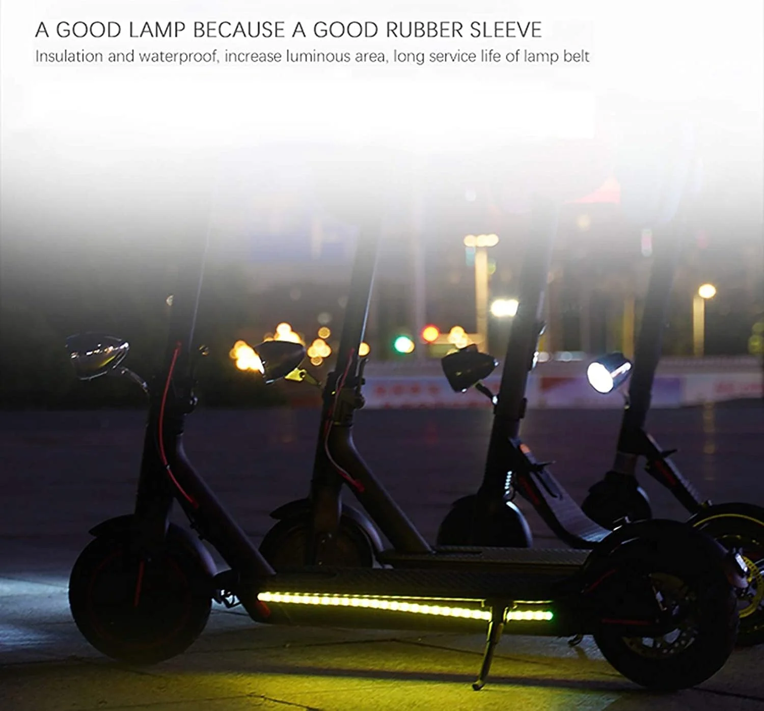 نوار چراغ ال ای دی اسکوتر برقی، بسته 2 عددی چراغ شب رنگارنگ تاشو ضد آب ایمنی اسکیت برد لوازم جانبی تزئینی برای شیائومی M365/pro، برای Ninebot/برای اسکوتر Mercane Wide Wheel