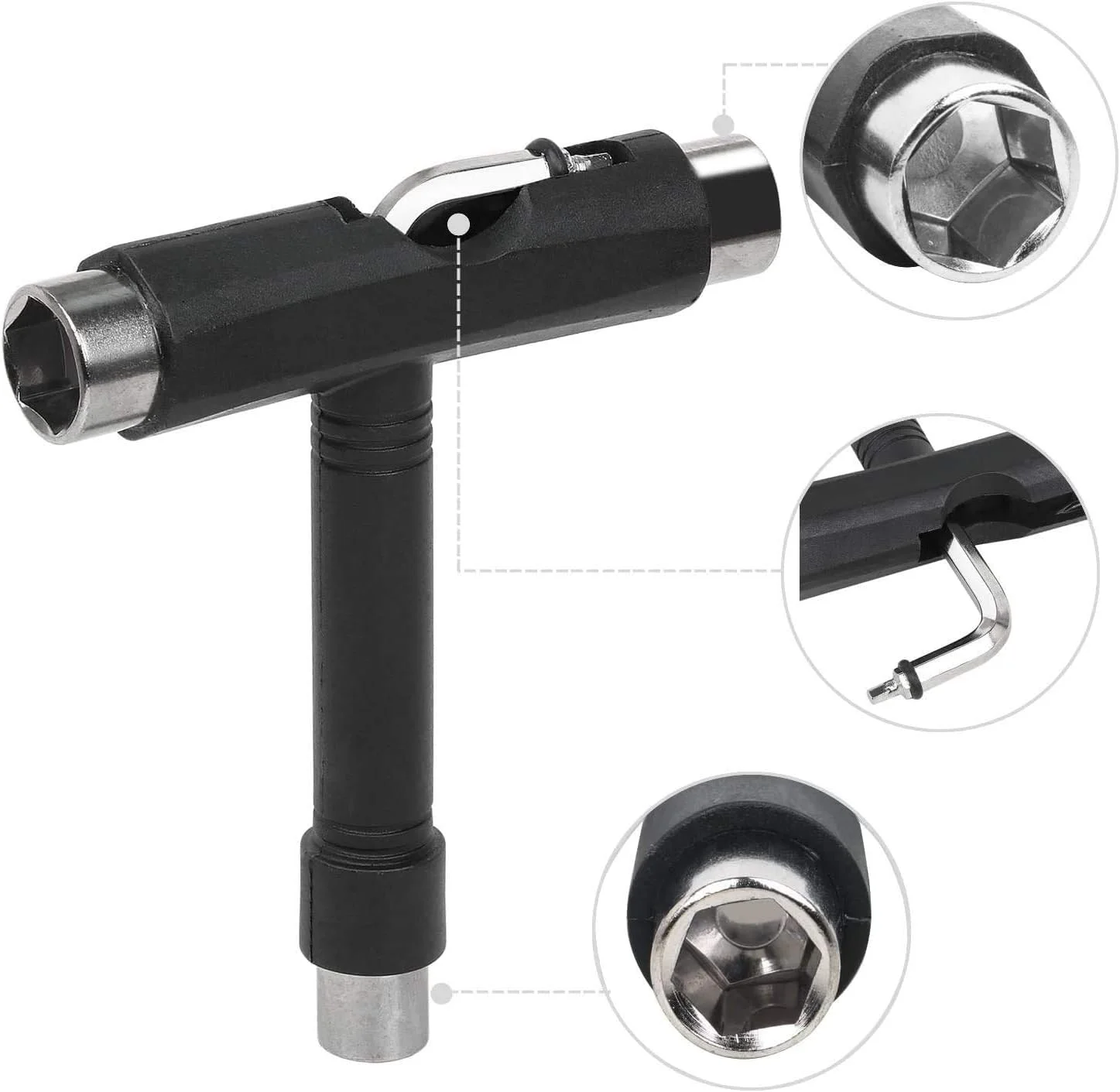 ابزار اسکیت دلفینو، ابزار همه کاره بلبرینگ اسکیت برد، ابزار T قابل حمل اسکیت برد، آچار سر متقاطع نوع L، ابزار اسکیت چند منظوره قابل حمل برای اسکوتر/اسکیت برد/لانگ برد