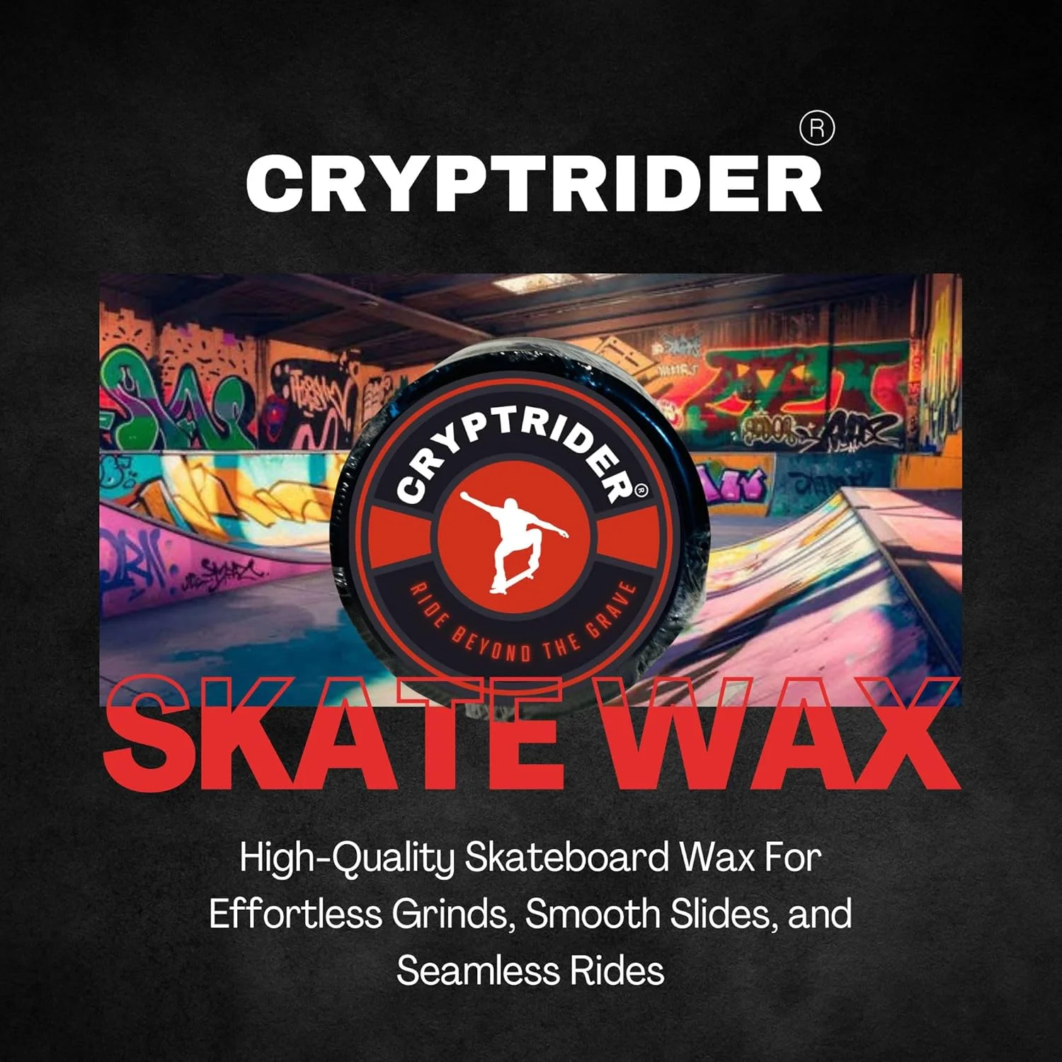 وکس اسکیت CRYPTRIDER - وکس اسکیت بورد جمع و جور برای سُر خوردن و انجام حرکات نمایشی روی لبه ها، میله ها و سطوح