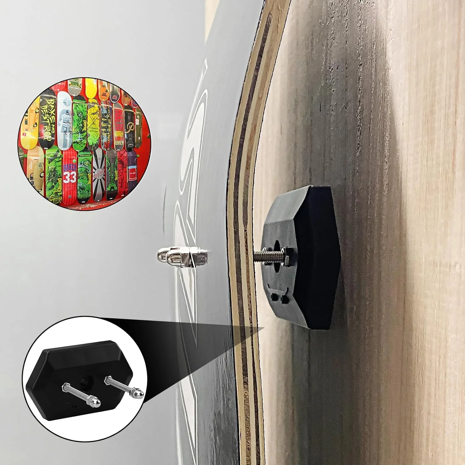آویز دیواری اسکیت برد Azonee، بسته 4 عددی، نگهدارنده فلزی بادوام و محکم برای اسکیت برد/اسنوبرد، قفسه نمایش دیواری اسکیت برد برای نمایش و نگهداری آویز دیواری اسکیت برد Azonee، بسته 4 عددی، نگهدارنده فلزی بادوام و محکم برای اسکیت برد/اسنوبرد، قفسه نمایش دیواری اسکیت برد برای نمایش و نگهداری