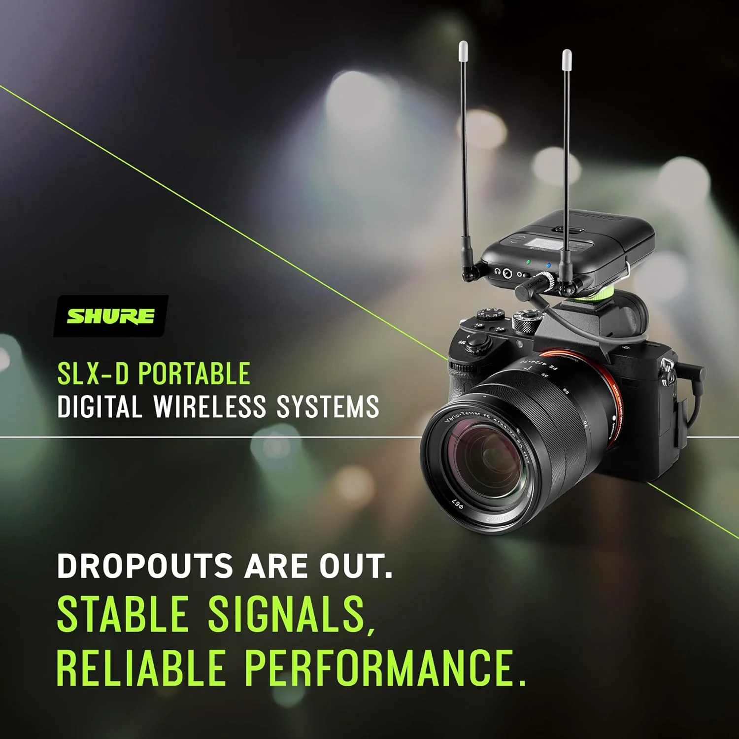 سیستم بی‌سیم دیجیتال قابل حمل Shure SLXD15 با فرستنده بدنه SLXD1 و گیرنده قابل حمل تک کاناله SLXD5 - کابل میکروفون/ساز به طور جداگانه فروخته می‌شود | باند G58 (SLXD15-G58)