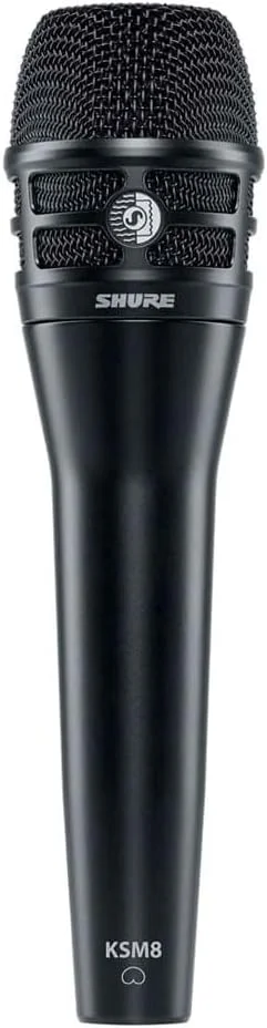 میکروفون وکال Shure KSM8 Dualdyne - میکروفون دینامیک کاردیوئید با 2 دیافراگم فوق العاده نازک و فناوری جریان هوای معکوس برای کنترل بی نظیر اثر مجاورت، قله های حضور و نویز - مشکی