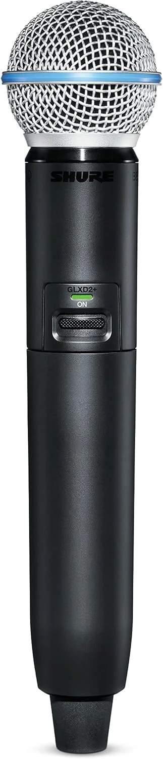 فرستنده دستی Shure GLXD2+/B58 با کپسول میکروفون وکال BETA 58A - برای استفاده با سیستم های میکروفون بی سیم دیجیتال دو بانده GLX-D+، گیرنده جداگانه فروخته می شود (GLXD2+/B58=-Z3) فرستنده دستی Shure GLXD2+/B58 با کپسول میکروفون وکال BETA 58A - برای استفاده با سیستم های میکروفون بی سیم دیجیتال دو بانده GLX-D+، گیرنده جداگانه فروخته می شود (GLXD2+/B58=-Z3)