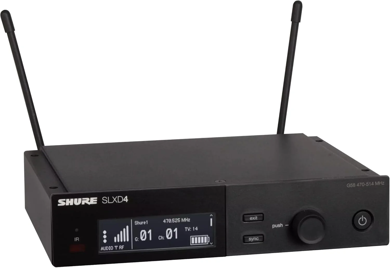 سیستم میکروفون بی سیم دیجیتال Shure SLXD14/85M - شامل فرستنده بدنه SLXD1 با میکروفون یقهای کمحجم WL185M و گیرنده تک کاناله قابل نصب در رک SLXD4 | باند J52 (SLXD14/85M-J52) سیستم میکروفون بی سیم دیجیتال Shure SLXD14/85M - شامل فرستنده بدنه SLXD1 با میکروفون یقهای کمحجم WL185M و گیرنده تک کاناله قابل نصب در رک SLXD4 | باند J52 (SLXD14/85M-J52)