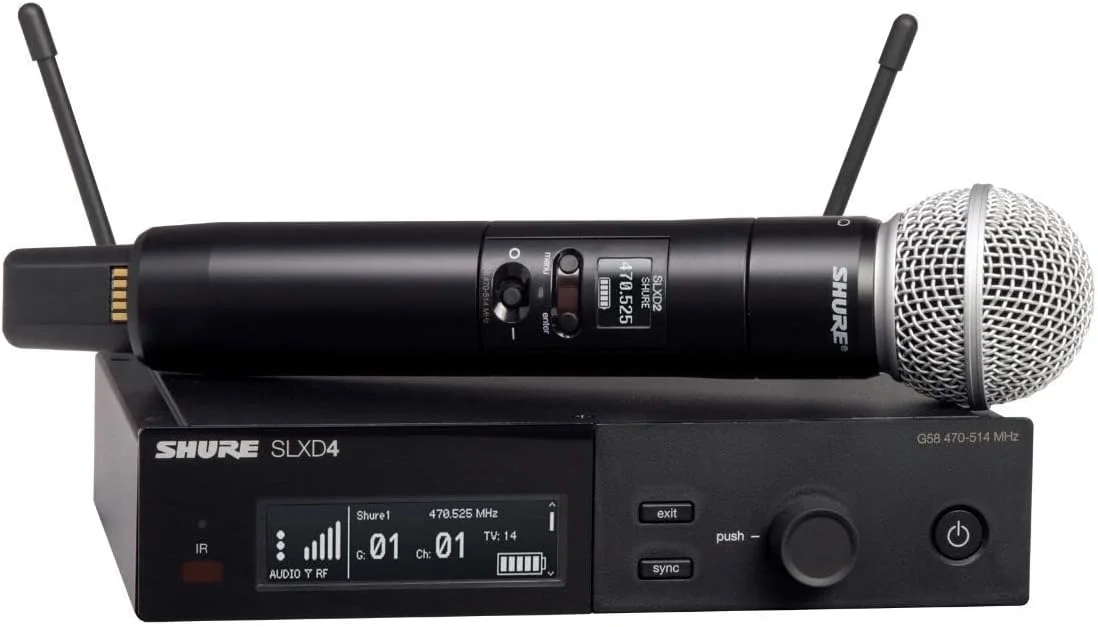 سیستم میکروفون بی سیم Shure SLXD24/K8B با میکروفون دستی وکال KSM8 (SLXD24/SM58-H55) سیستم میکروفون بی سیم Shure SLXD24/K8B با میکروفون دستی وکال KSM8 (SLXD24/SM58-H55)