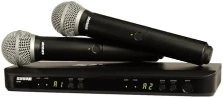 سیستم میکروفون بی سیم UHF شور مدل BLX288/PG58 - ایده آل برای کلیسا، کارائوکه، وکال - عمر باتری 14 ساعته، برد 300 فوت | شامل (2) میکروفون دستی وکال PG58، گیرنده دو کاناله | باند J11 سیستم میکروفون بی سیم UHF شور مدل BLX288/PG58 - ایده آل برای کلیسا، کارائوکه، وکال - عمر باتری 14 ساعته، برد 300 فوت | شامل (2) میکروفون دستی وکال PG58، گیرنده دو کاناله | باند J11