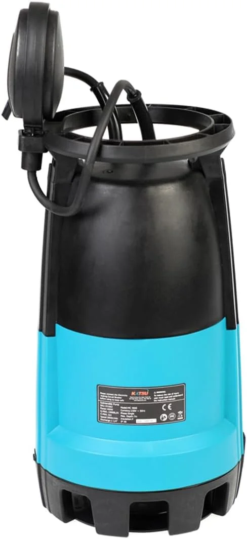 پمپ آب غوطه ور قابل حمل 900 وات KATSU Tools برای آب تمیز و کثیف 18000 لیتر در ساعت با شلنگ 10 متری 1.1/4 اینچ و پایه قابل تعویض اتصال سریع