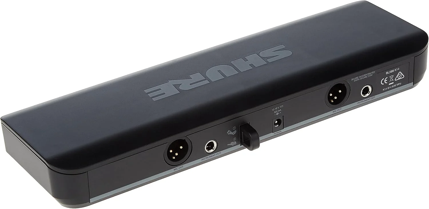 سیستم میکروفون دوگانه بی سیم Shure Blx288/Pg58، دو میکروفون حرفه ای Pg58، عالی برای سخنرانی، اجرای زنده، آواز و میزبانی رویداد، مشکی، BLX288UK/PG58X-K14