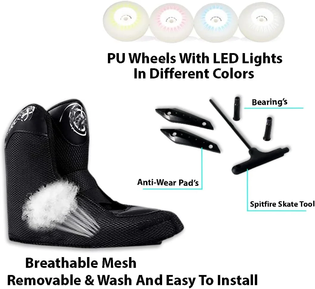اسکیت های اینلاین حرفه ای OVERS با چراغ های LED / کفش های اسکیت سرعت تک ردیفه / کفش های اسکیت اینلاین LED برای بزرگسالان / کفش های اسکیت اینلاین و غلتکی با کارایی بالا اسکیت های اینلاین حرفه ای OVERS با چراغ های LED / کفش های اسکیت سرعت تک ردیفه / کفش های اسکیت اینلاین LED برای بزرگسالان / کفش های اسکیت اینلاین و غلتکی با کارایی بالا