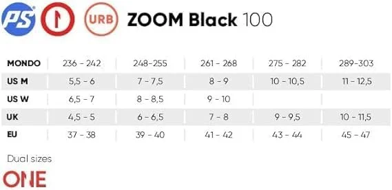 اسکیت های اینلاین Powerslide Zoom Black 100، مناسب برای آقایان و بانوان، چرخ های 100 میلی متری/85A، بلبرینگ ABEC 7 Pro، هاردبوت، استایل شهری