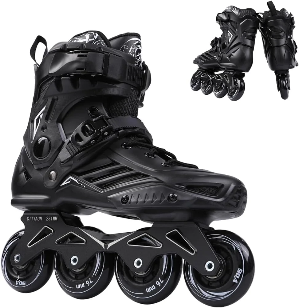 GT-Wheel Inline Skates for Adult, Professional Single Row Roller Blades Speed Skating Shoes, Performance Skates No Physical Brake