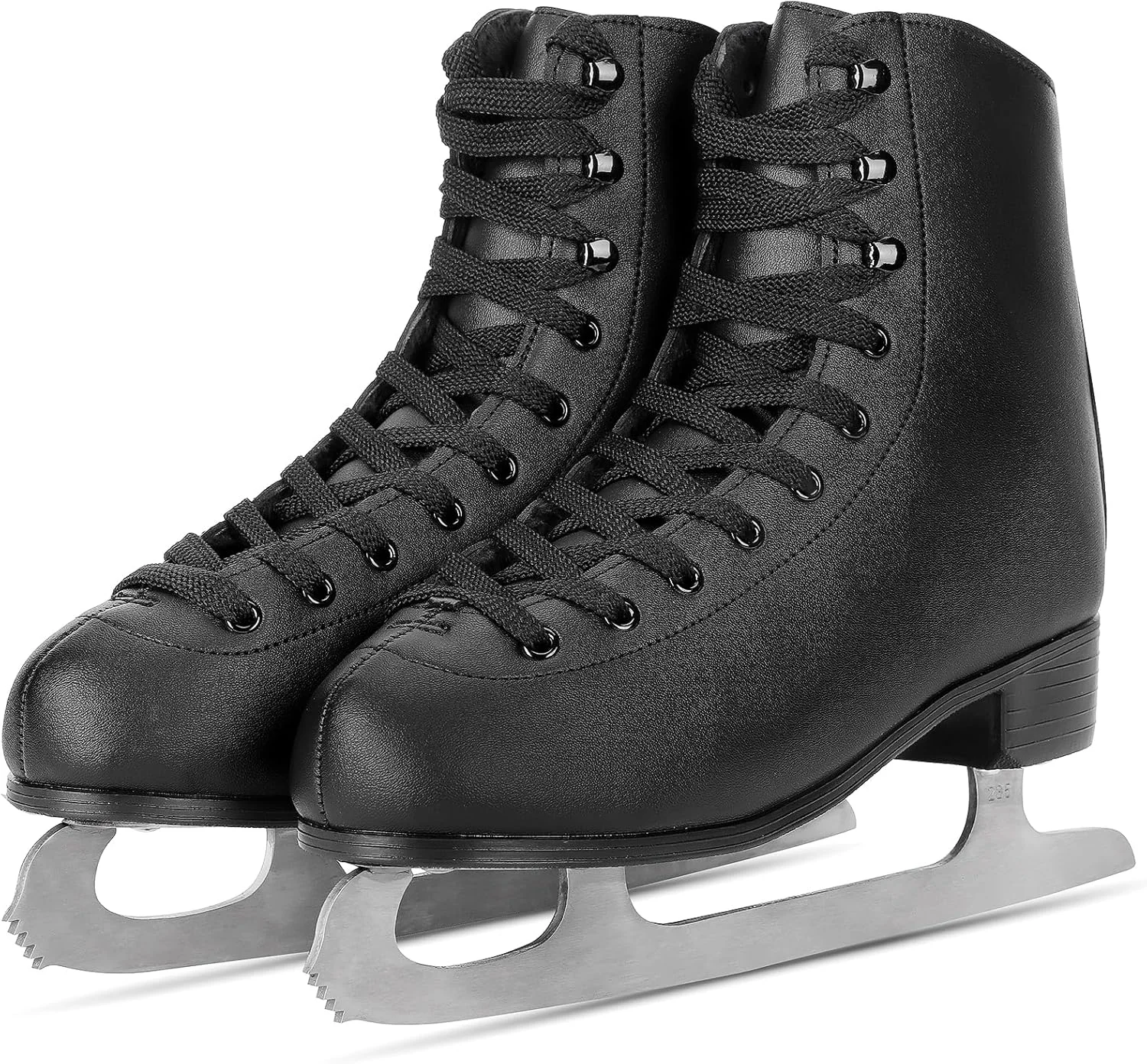AhmyLion Beginner Figure Skates - White Leather Ice Skates for Women Men (Order 1 Size Up for Best Fit)