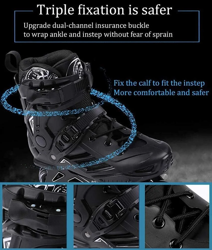 GT-Wheel Inline Skates for Adult, Professional Single Row Roller Blades Speed Skating Shoes, Performance Skates No Physical Brake GT-Wheel Inline Skates for Adult, Professional Single Row Roller Blades Speed Skating Shoes, Performance Skates No Physical Brake