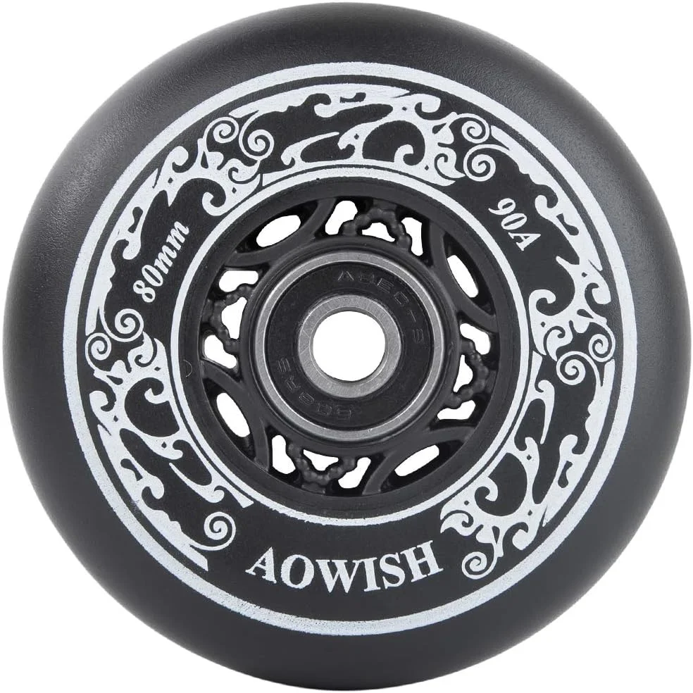 AOWISH بسته 4 عددی چرخ اسکیت اینلاین، فرمول آسفالت مناسب فضای باز 90A، چرخ های جایگزین اسکیت های غلتکی تهاجمی با بلبرینگ های سرعت ABEC 9 و اسپیسر شناور AOWISH بسته 4 عددی چرخ اسکیت اینلاین، فرمول آسفالت مناسب فضای باز 90A، چرخ های جایگزین اسکیت های غلتکی تهاجمی با بلبرینگ های سرعت ABEC 9 و اسپیسر شناور