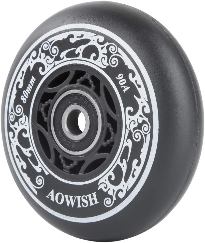 AOWISH بسته 4 عددی چرخ اسکیت اینلاین، فرمول آسفالت مناسب فضای باز 90A، چرخ های جایگزین اسکیت های غلتکی تهاجمی با بلبرینگ های سرعت ABEC 9 و اسپیسر شناور AOWISH بسته 4 عددی چرخ اسکیت اینلاین، فرمول آسفالت مناسب فضای باز 90A، چرخ های جایگزین اسکیت های غلتکی تهاجمی با بلبرینگ های سرعت ABEC 9 و اسپیسر شناور