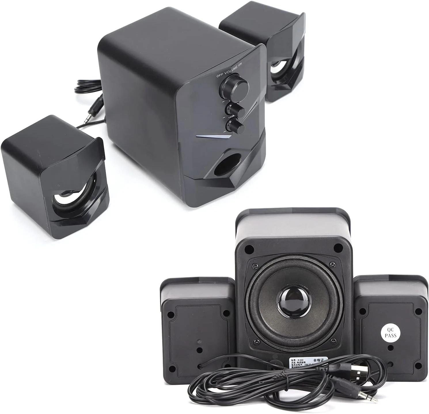 اسپیکر سیمی رومیزی ساب ووفر چند رسانه ای کامپیوتر لپ تاپ Keenso - بیس قوی، تجربه شنیداری عالی، مینی قابل حمل، خروجی 3 وات