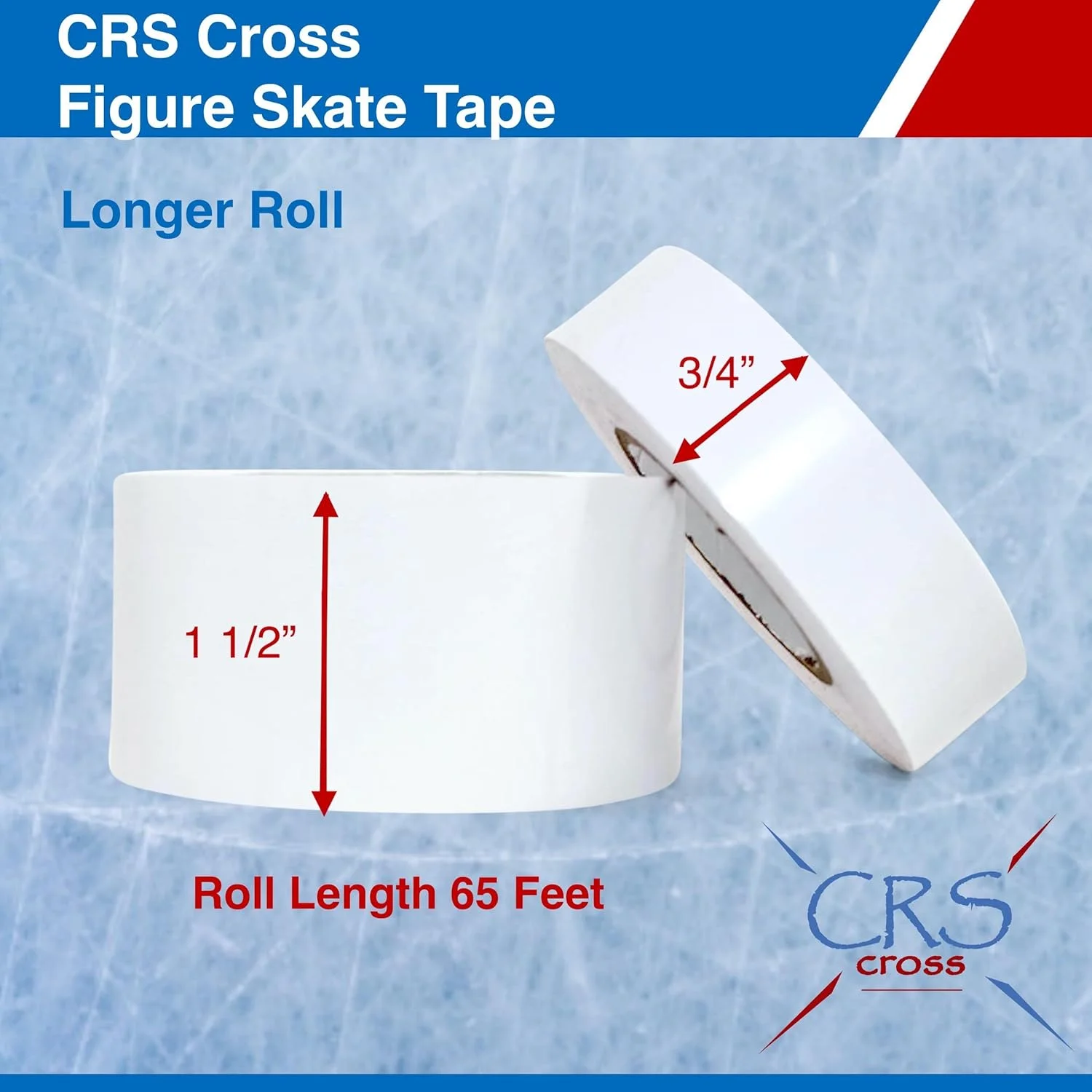 CRS Cross Figure Skate Tape (3/4 inch Wide) - Protects Leather Figure Skating Boots Without The Need for Polish. Skate Laces Stay Tied and Tight Skate Tape. CRS Cross Figure Skate Tape (3/4 inch Wide) - Protects Leather Figure Skating Boots Without The Need for Polish. Skate Laces Stay Tied and Tight Skate Tape.