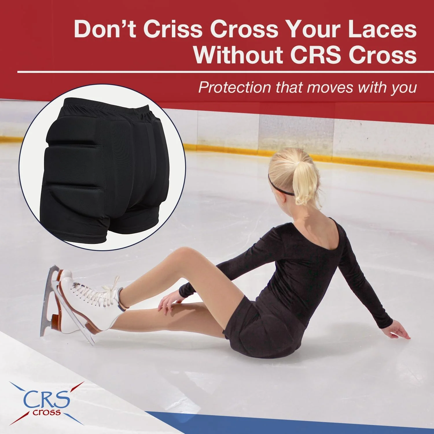 CRS Cross Padded Figure Skating Shorts – Crash Butt Pads for Hips Tailbone & Butt