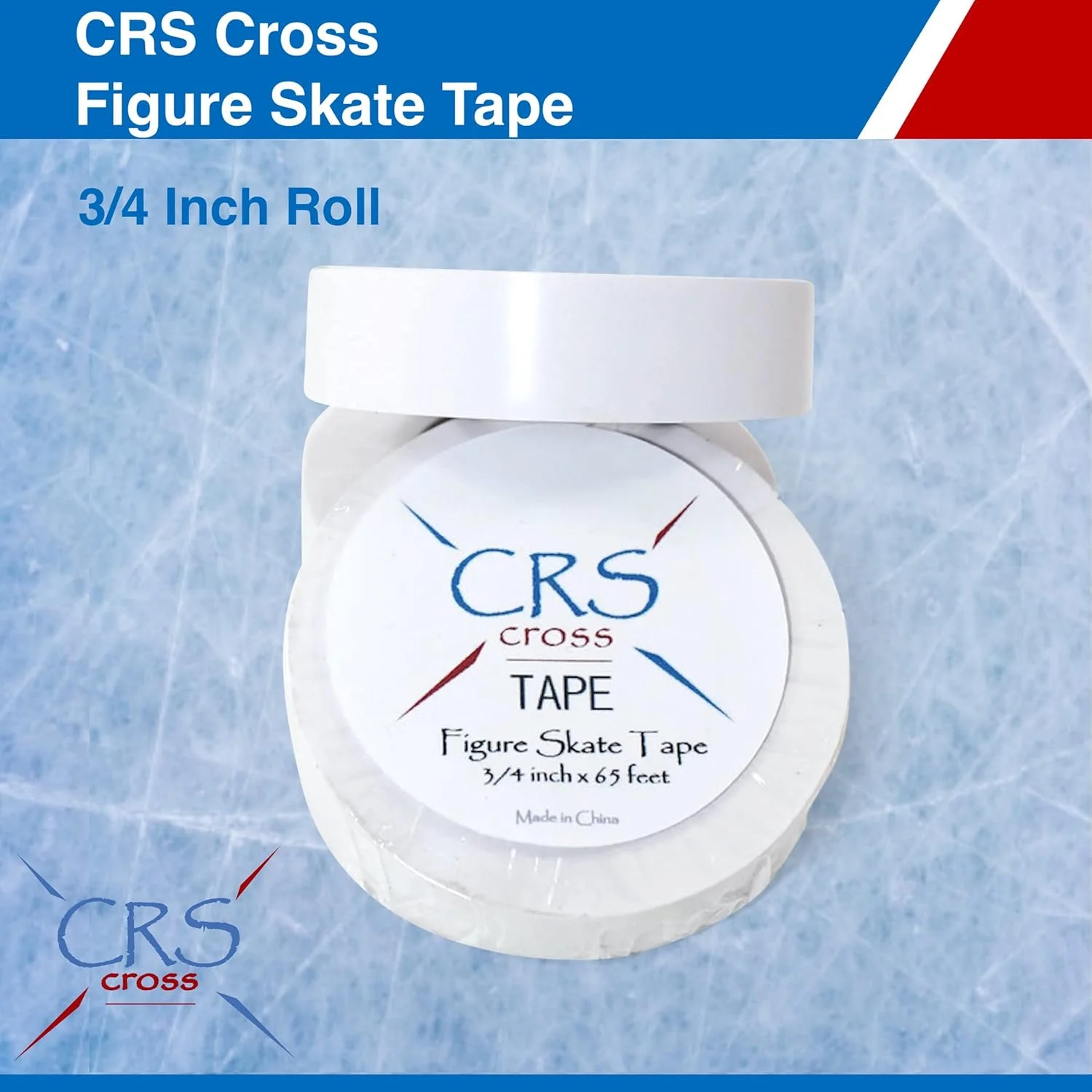 CRS Cross Figure Skate Tape (3/4 inch Wide) - Protects Leather Figure Skating Boots Without The Need for Polish. Skate Laces Stay Tied and Tight Skate Tape. CRS Cross Figure Skate Tape (3/4 inch Wide) - Protects Leather Figure Skating Boots Without The Need for Polish. Skate Laces Stay Tied and Tight Skate Tape.