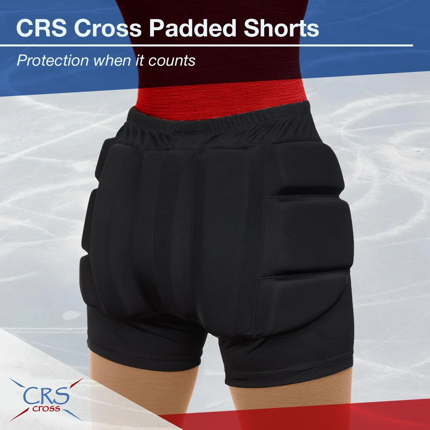CRS Cross Padded Figure Skating Shorts – Crash Butt Pads for Hips Tailbone & Butt